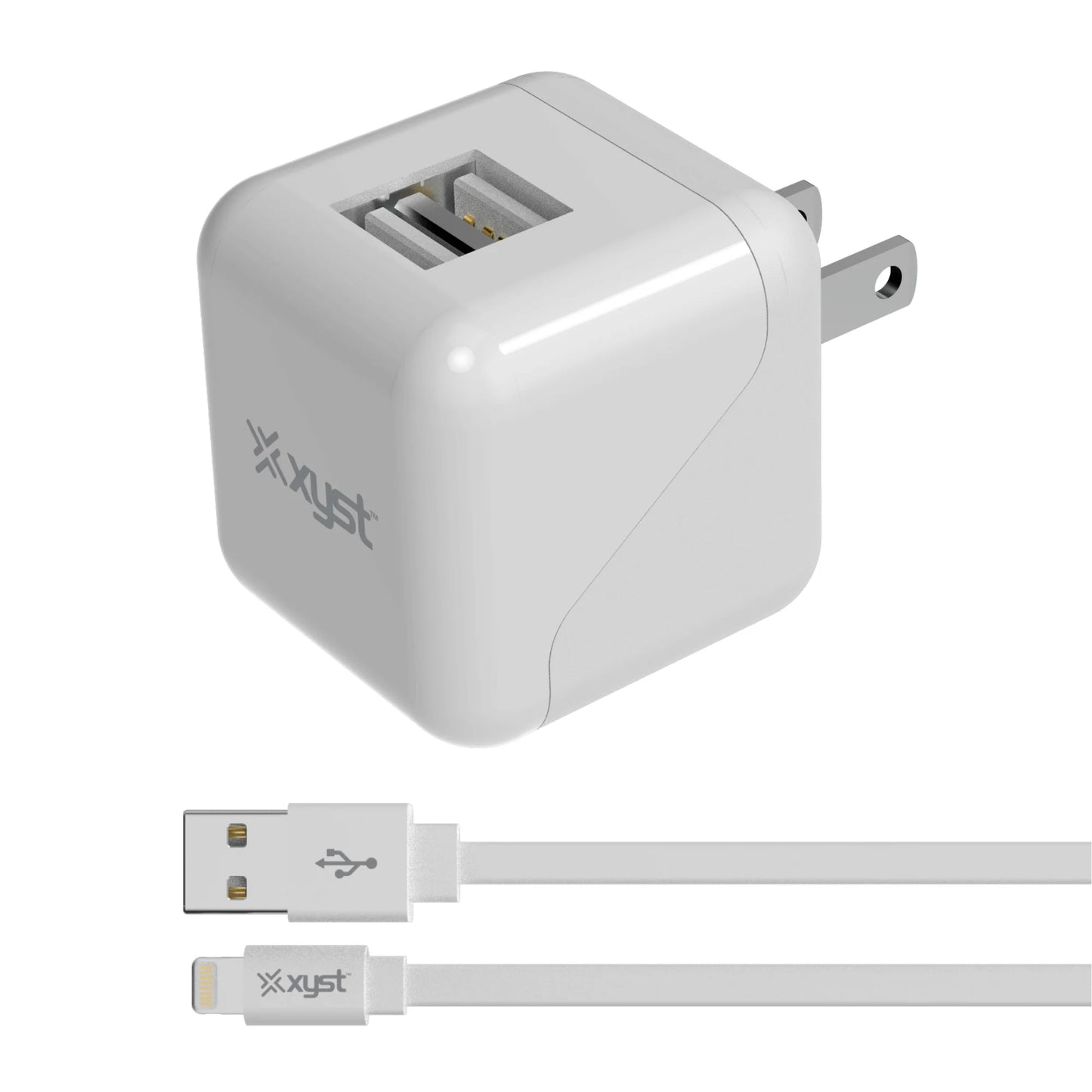 Xyst 2.4-Amp Dual USB Wall Charger with 4Ft Lightning Cable