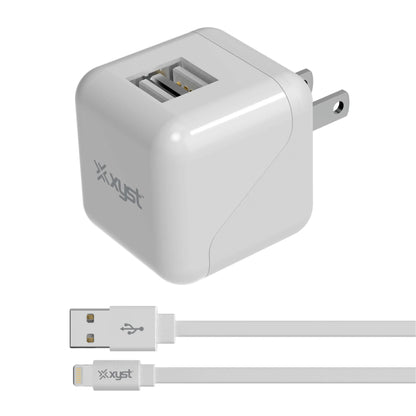 Xyst 2.4-Amp Dual USB Wall Charger with 4Ft Lightning Cable